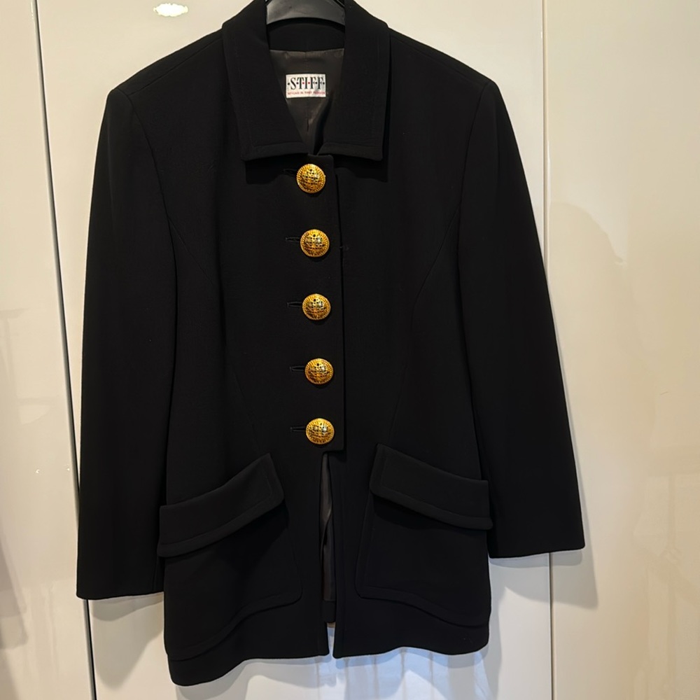 STIFF Black Blazer with Gold Buttons